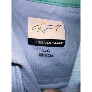 Greg Norman Mens Shark Logo Hoodie Gray L G Pullover Casual Comfort